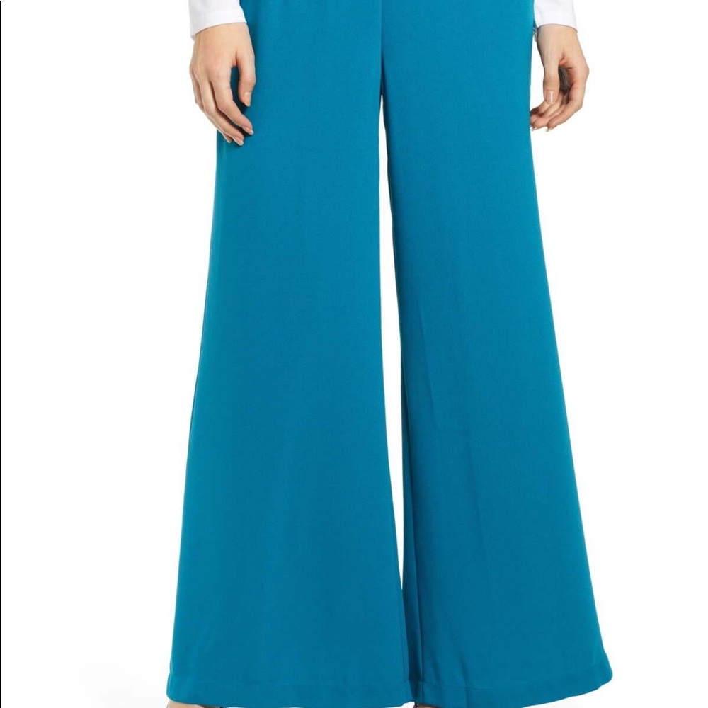 teal flare pants
